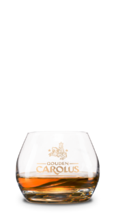 Packshot glass whisky amber white